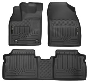Toyota Prius Plug-in Floor Liners - Front + Rear - Husky Liners - WeatherBeater - Black - 2012